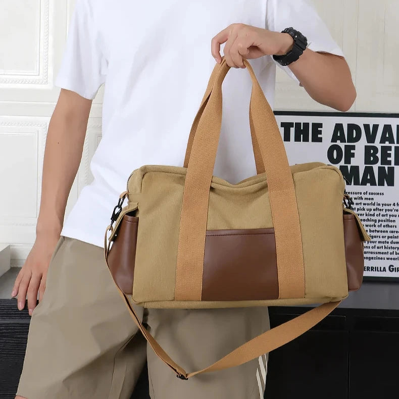 Noah | Vintage Canvas Large Travel Crossbody Messenger Tote Bag