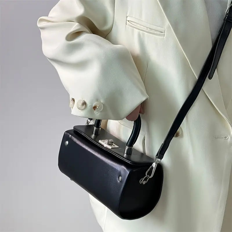 Mia | Vintage Leather Cylinder Crossbody Sling Handbag