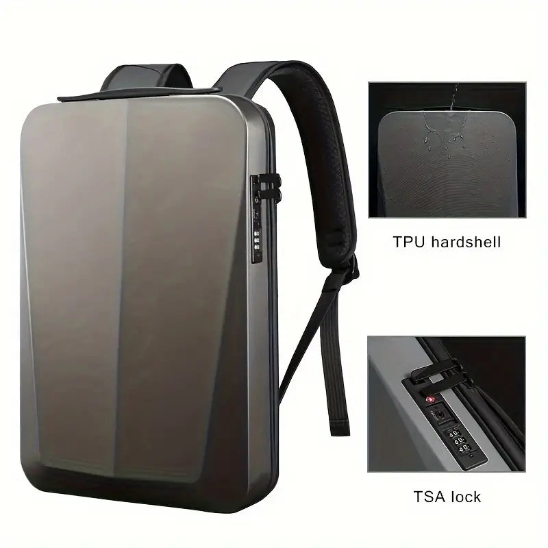 Liam | Resilver Ultra-thin Hard Case Business Travel Laptop Anti-theft Backpack