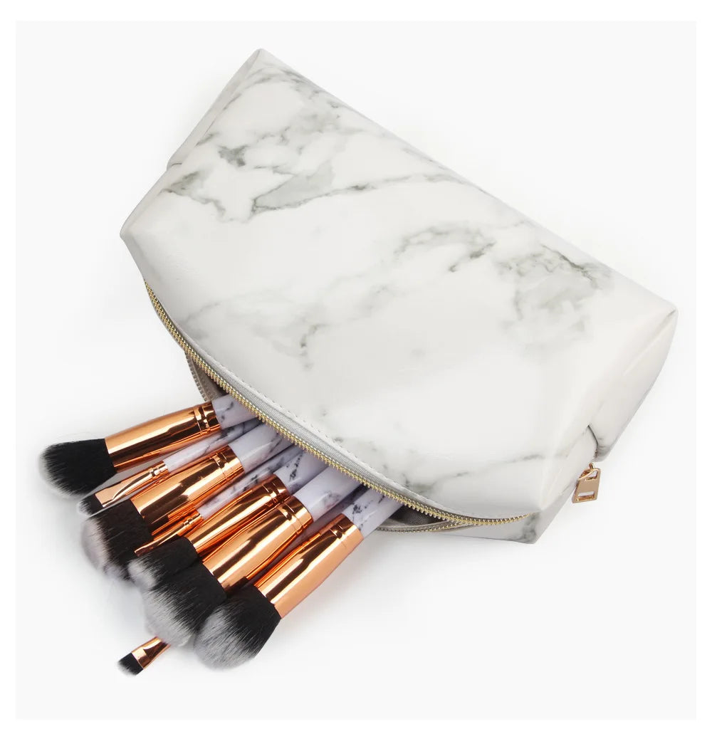 Amelia | Marble Elegance 3-in-1 Cosmetic Toiletry Makeup Travel Bag Set