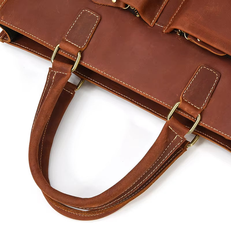 George | Men's Vintage Leather Travel Crossbody Messenger Bag