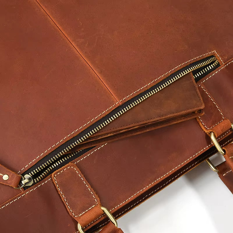 George | Men's Vintage Leather Travel Crossbody Messenger Bag