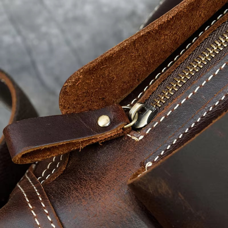 Liam | Retro Crazy Horse Leather Crossbody Sling Travel Bag