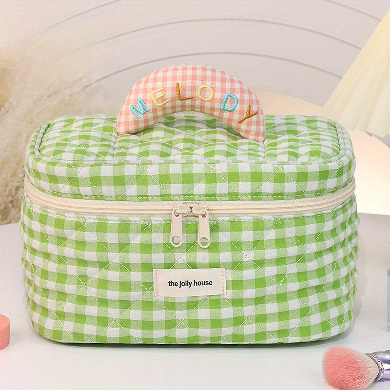 Gingham Travel Toiletry Organiser Set