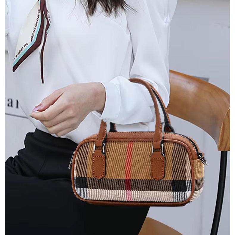 Lily | Vintage Plaid Canvas Crossbody Handbag