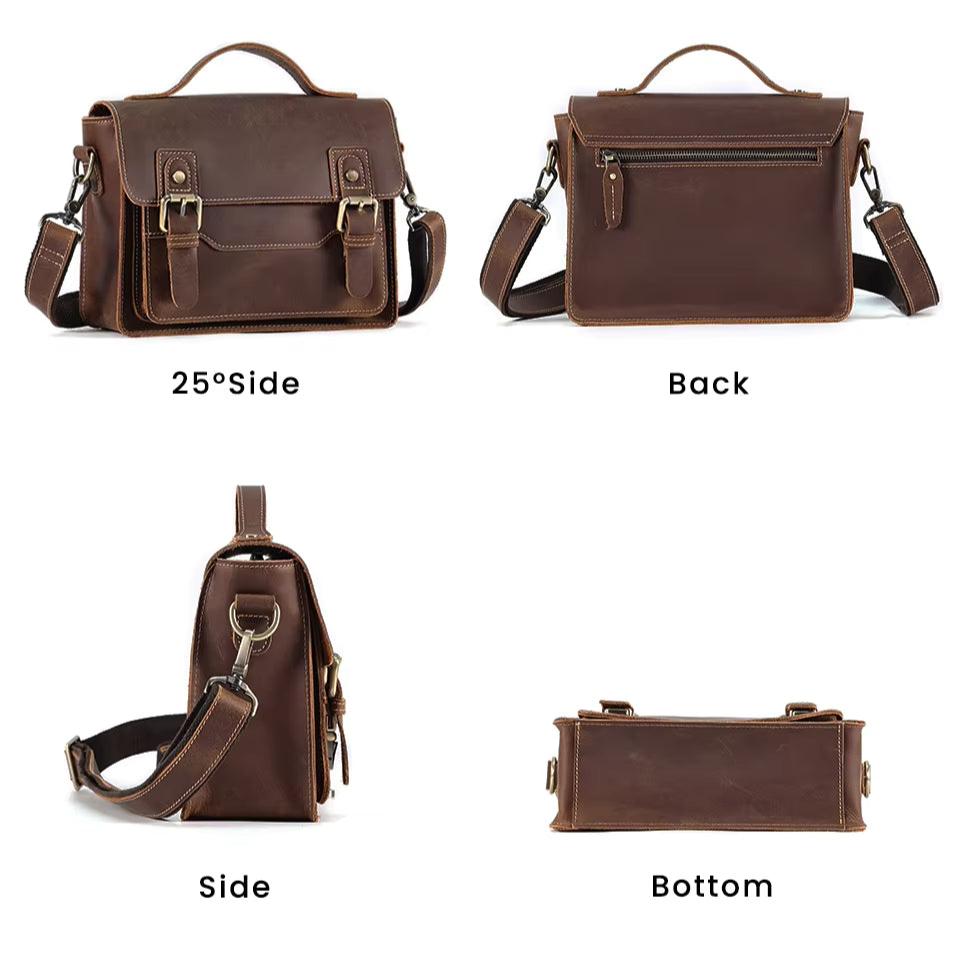 James | Men's Casual Leather Crossbody Messenger Satchel Bag