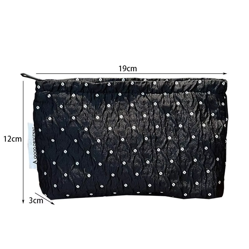 Hazel | Classic Polka Dot Travel Cosmetic Makeup Pouch Bag