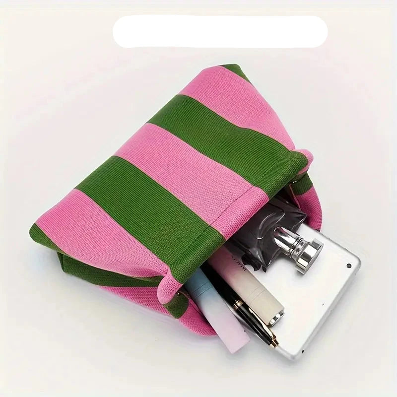 Lila | Striped Summer Makeup Cosmetic Clutch Bag