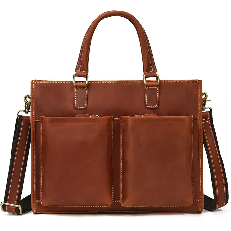 George | Men's Vintage Leather Travel Crossbody Messenger Bag