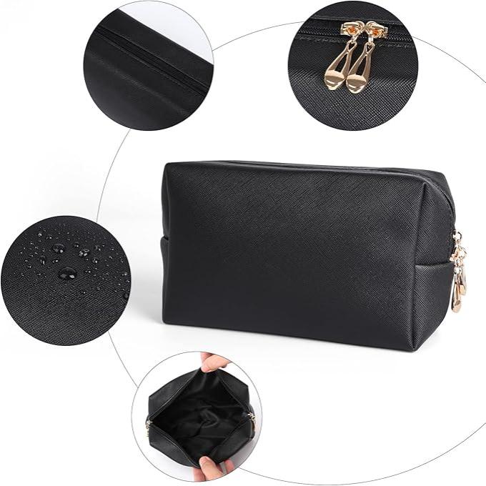 Mia | Compact Waterproof Leather Cosmetic Makeup Pouch Bag