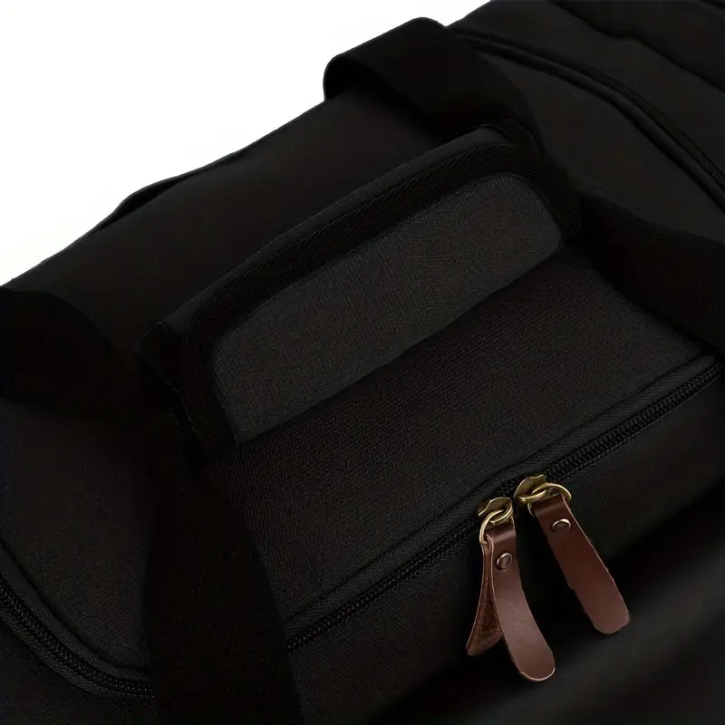 Multi-Compartment Leather Accent Duffle Bag