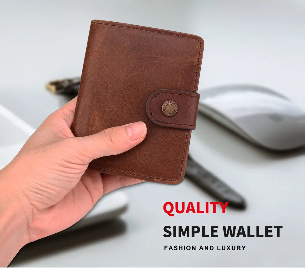 RFID-Secure Vintage Leather Travel Wallet