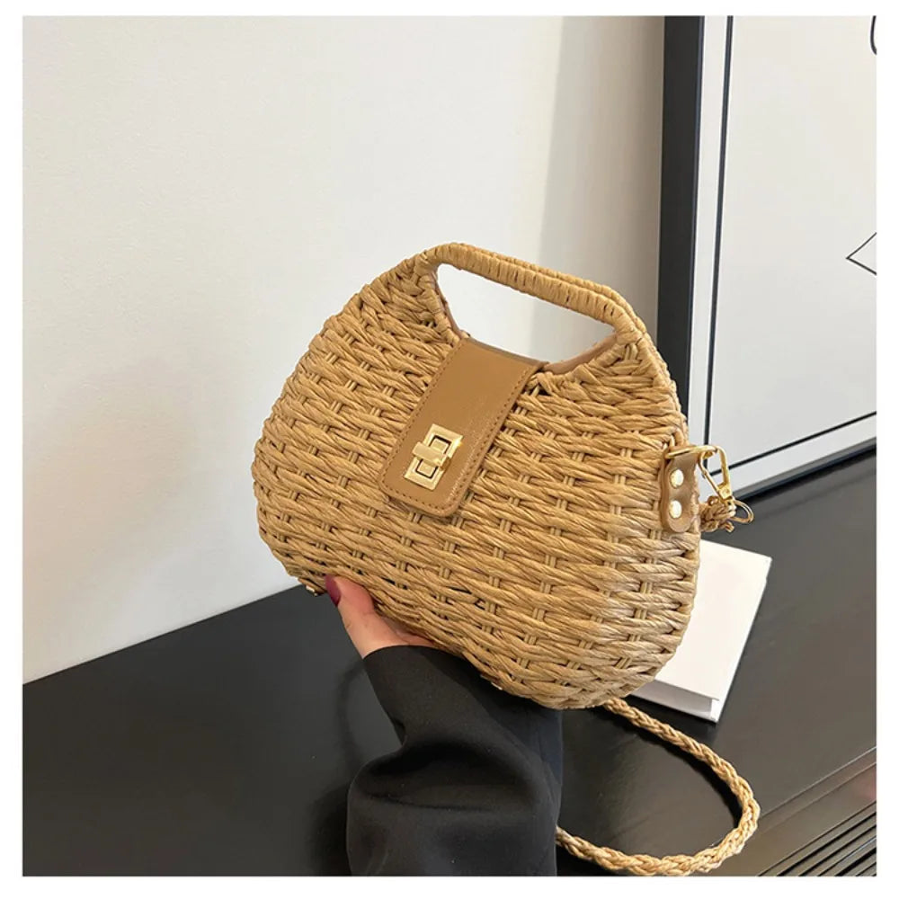 Sophie | Women's Elegant Straw Woven Rattan Crossbody Sling Handbag