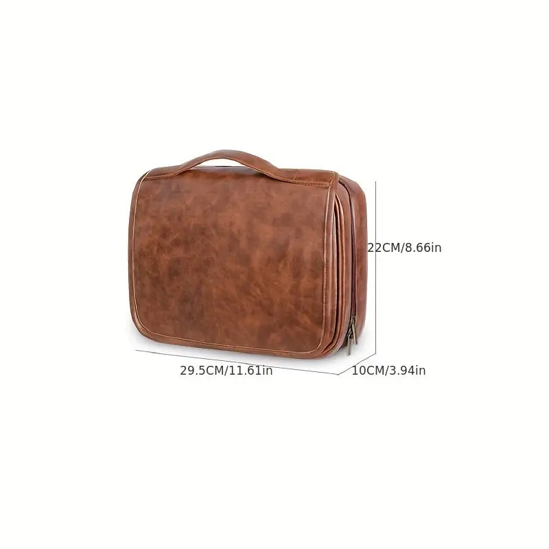 Nina | High-Capacity Cosmetic Toiletry Travel Leather Bag