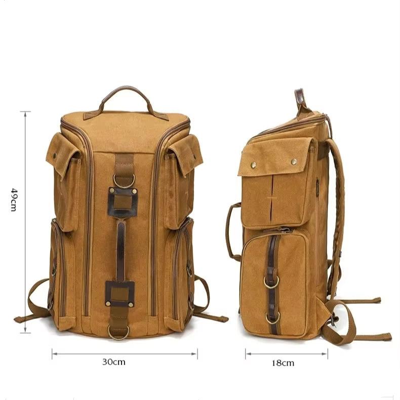 Harper | Spacious Canvas Travel Hiking Carry On Rucksack Laptop Backpack