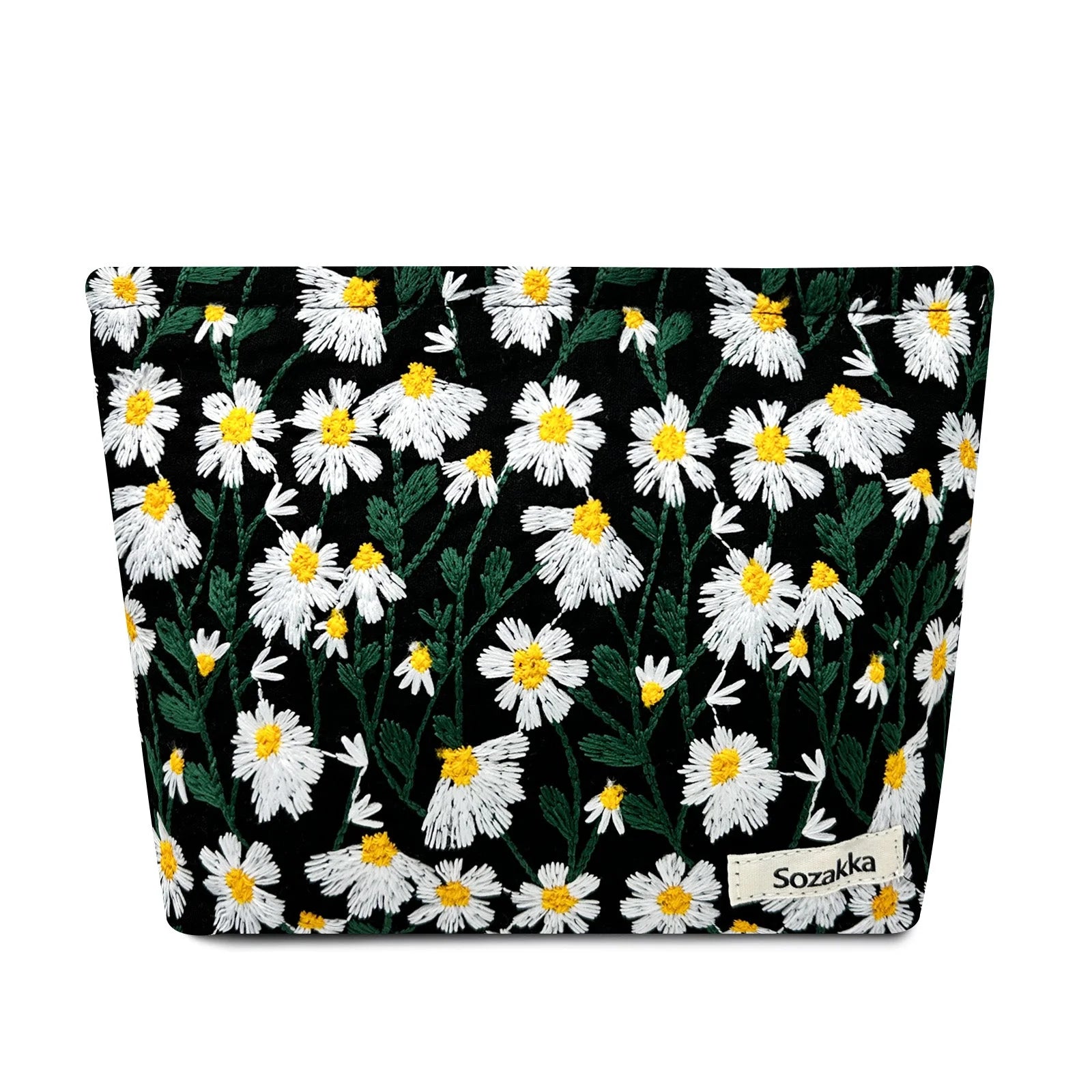 Emily | Women's Roomy Flower Embroidered Cosmetic Makeup Bag