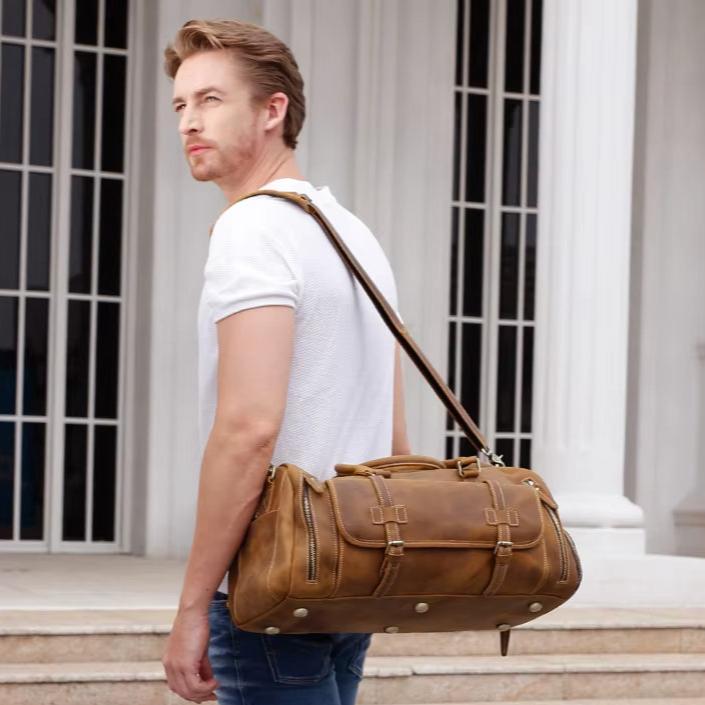 Adem | Overnight Weekender Travel Garment Leather Duffle Bag