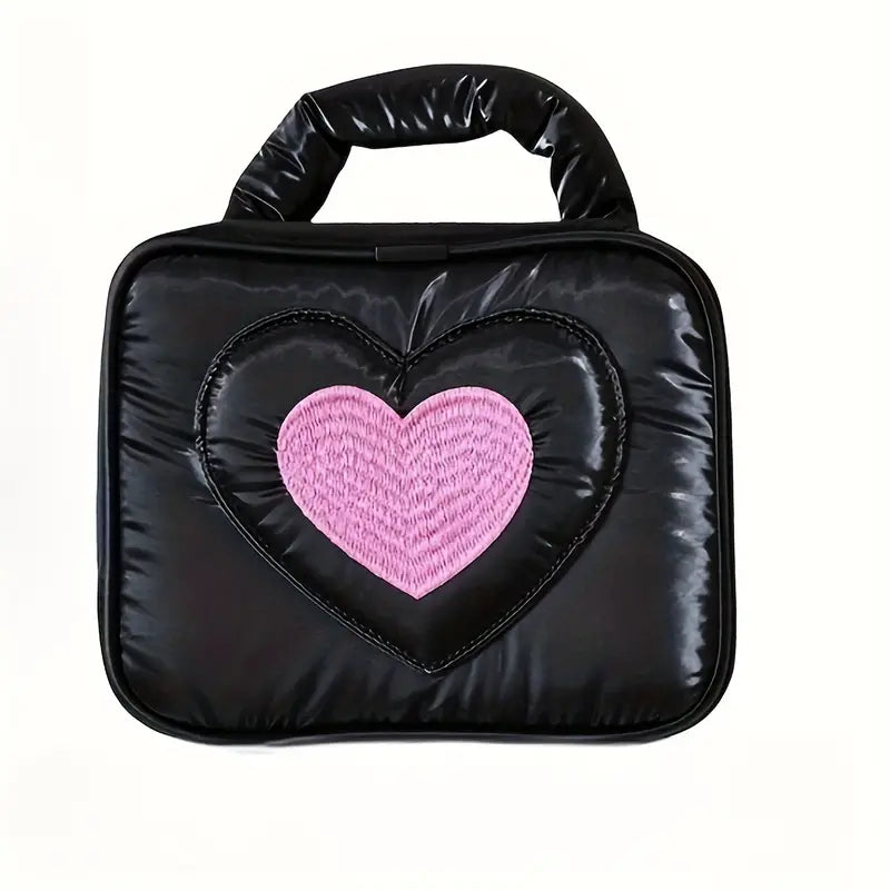 Penelope | Heart Embroidery Travel Cosmetic Makeup Toiletry Bag