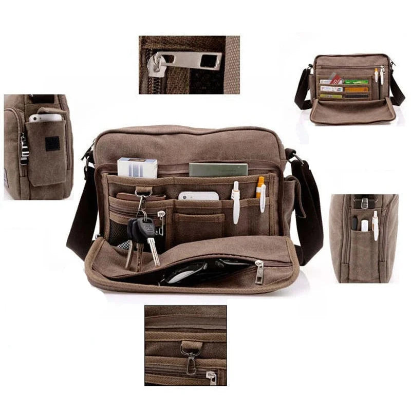 Liam | Men's Canvas Crossbody Messenger Travel Bag