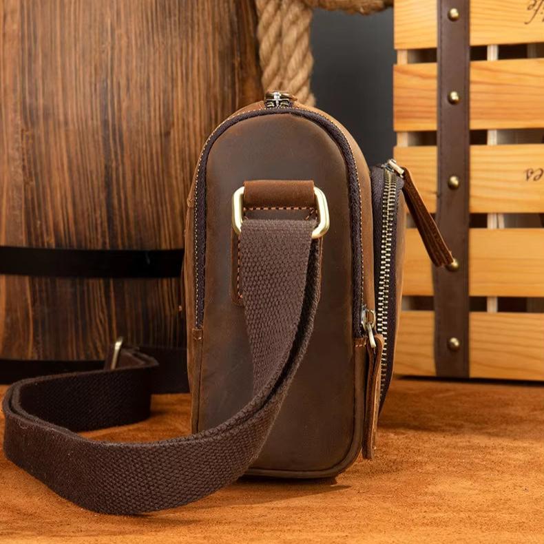 Ethan | Men's Vintage Leather Crossbody Sling Travel Bag