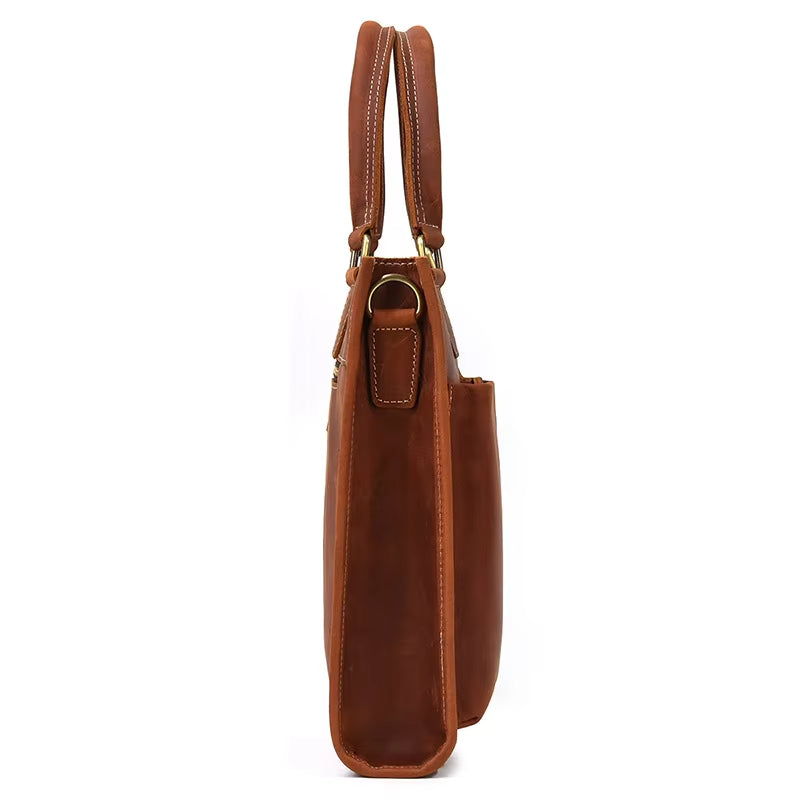 George | Men's Vintage Leather Travel Crossbody Messenger Bag