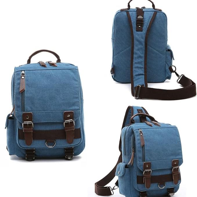 James | Large Retro Canvas Crossbody Sling Travel Bag