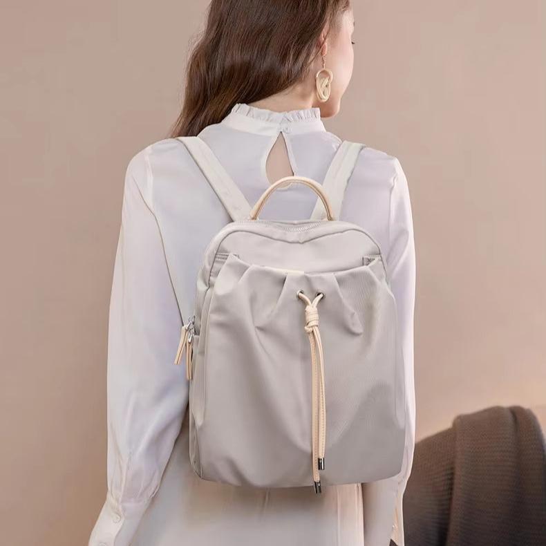 Chloe | Fashion Daypack with Pleated Drawstring Travel Laptop Backpack