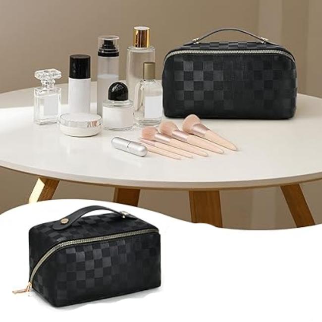 Elena | Women's PU Leather Travel Cosmetic Makeup Bag