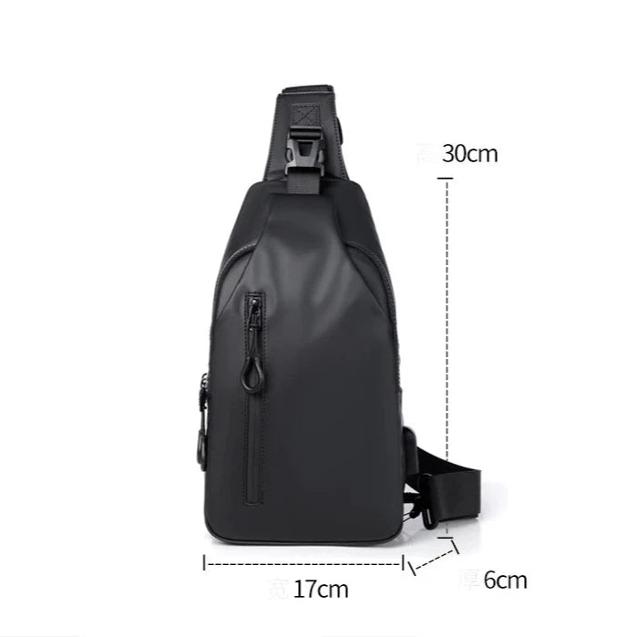 Ash | Waterproof Travel Crossbody Sling Bag With USB Port