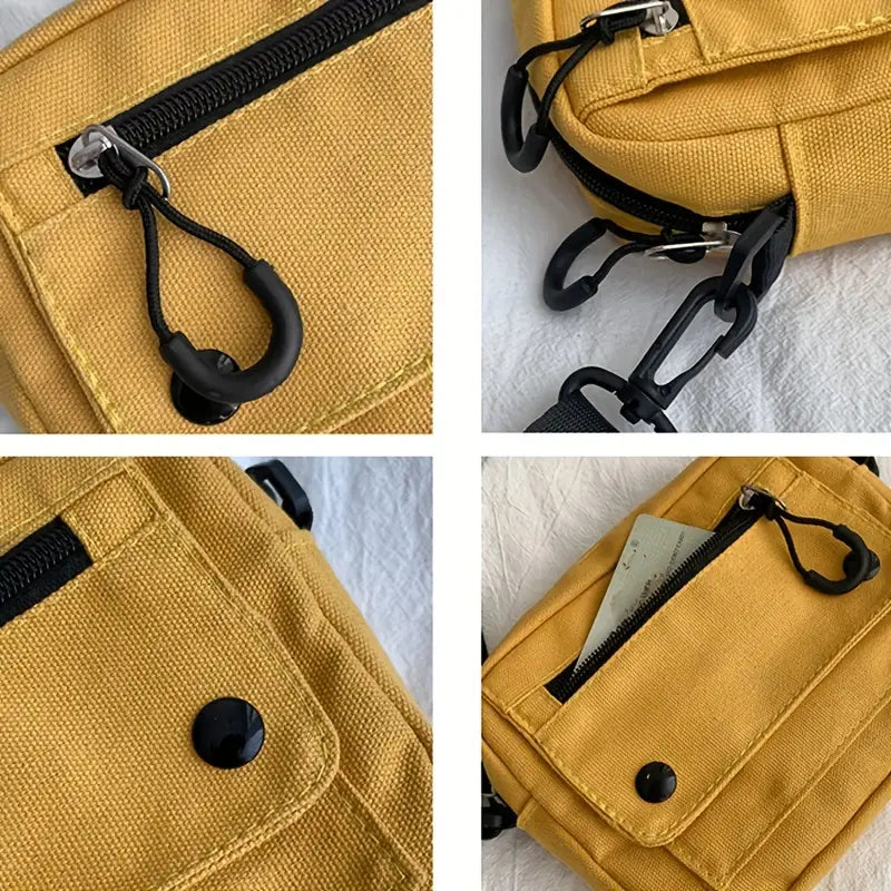 Mila | Small Canvas Crossbody Square Sling Bag