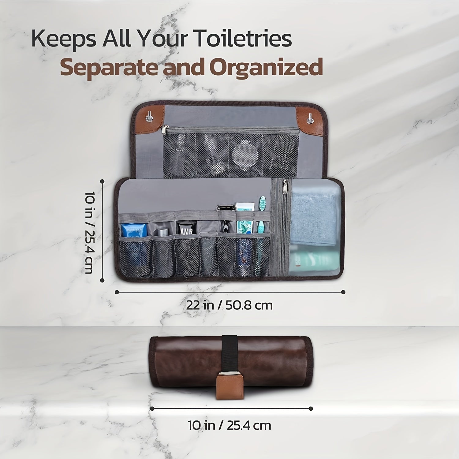 Compact Travel Toiletry Roll