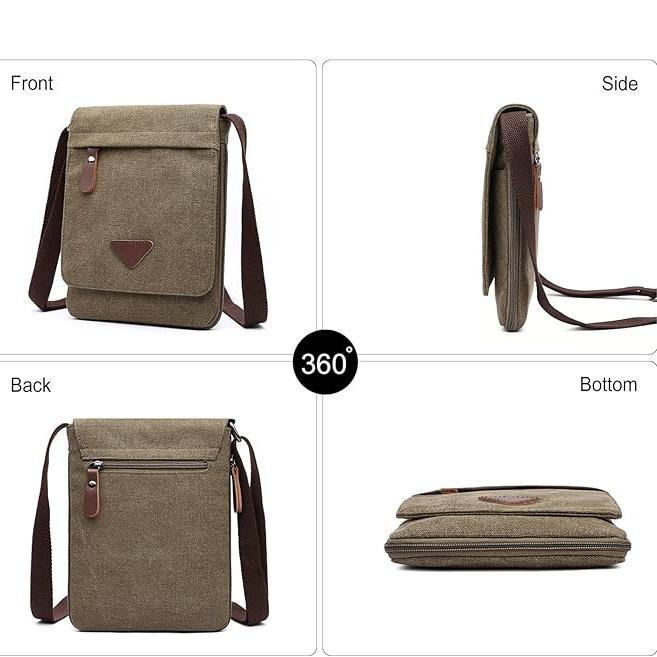 Alex | Retro Canvas Small Crossbody Messenger Sling Bag