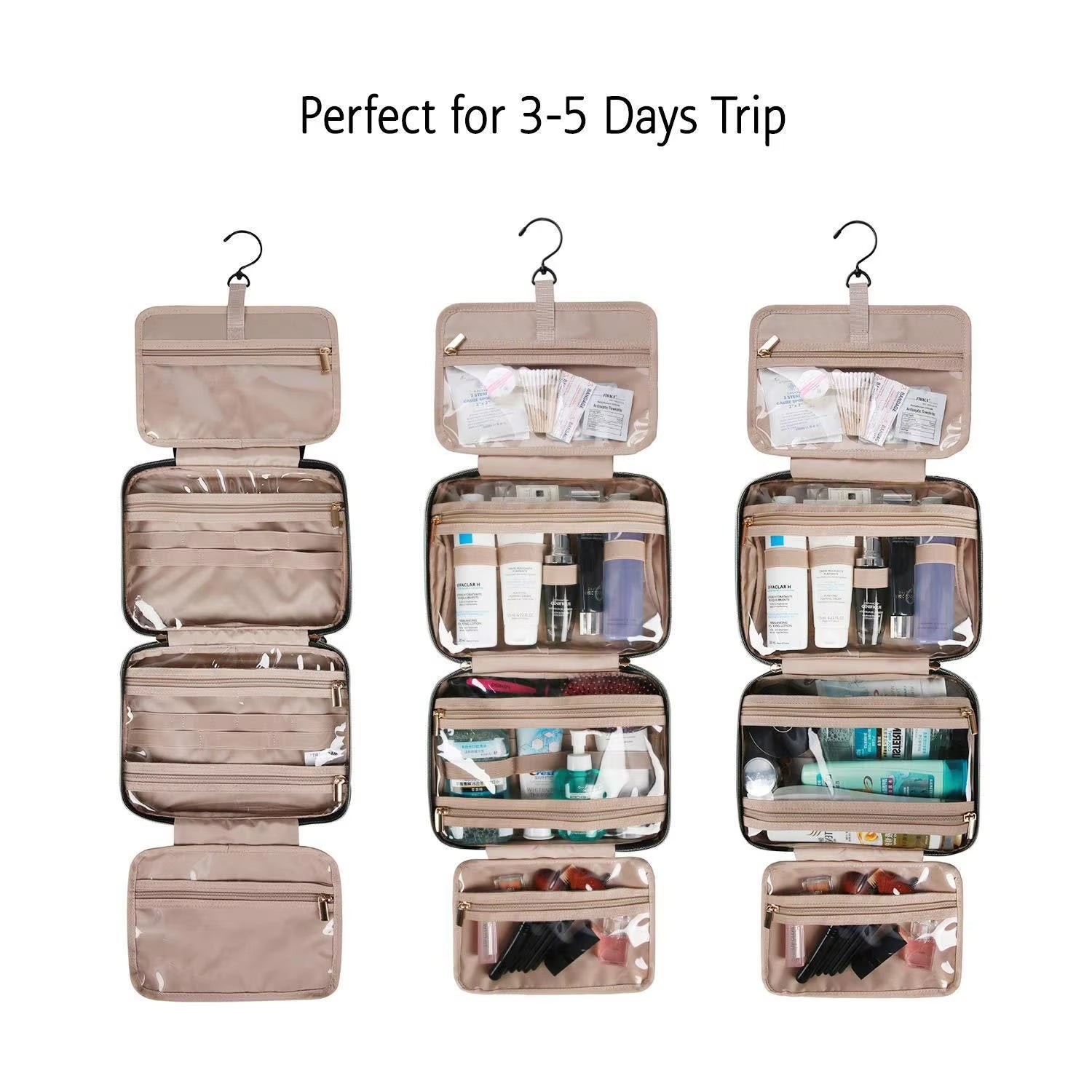 Ella | Water-Resistant Hanging Travel Cosmetic Toiletry Bag