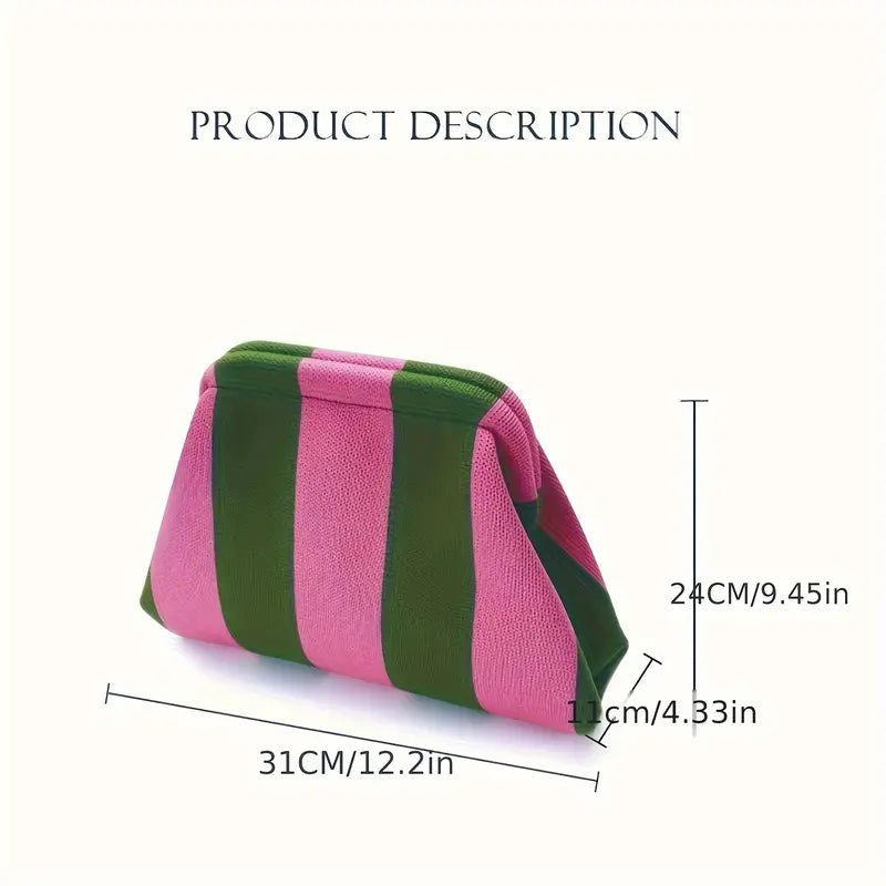 Lila | Striped Summer Makeup Cosmetic Clutch Bag