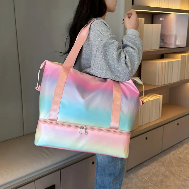 Aurora | Holographic Nylon Weekender Travel Garment Duffle Bag