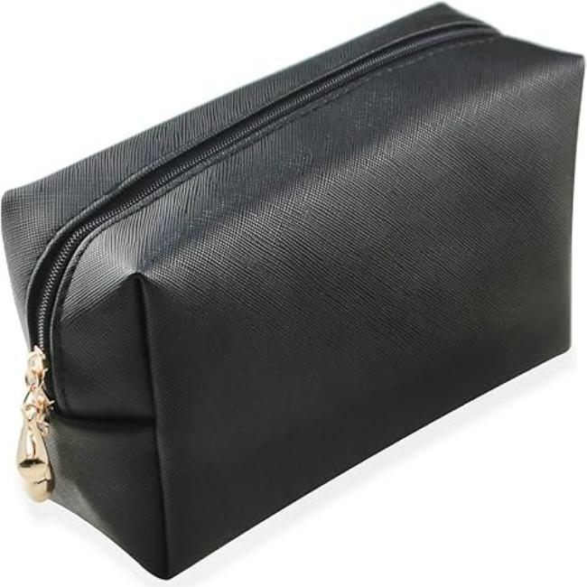 Mia | Compact Waterproof Leather Cosmetic Makeup Pouch Bag