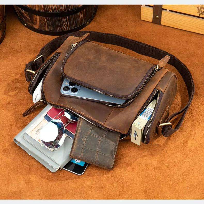 Ethan | Men's Vintage Leather Crossbody Sling Travel Bag