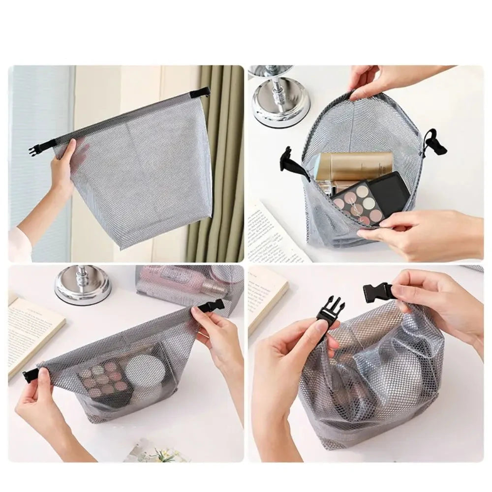 Mia | Clear Foldable Waterproof Cosmetic Toiletry Bag with Snap Closure