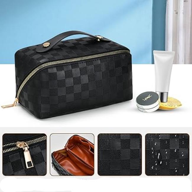 Elena | Women's PU Leather Travel Cosmetic Makeup Bag