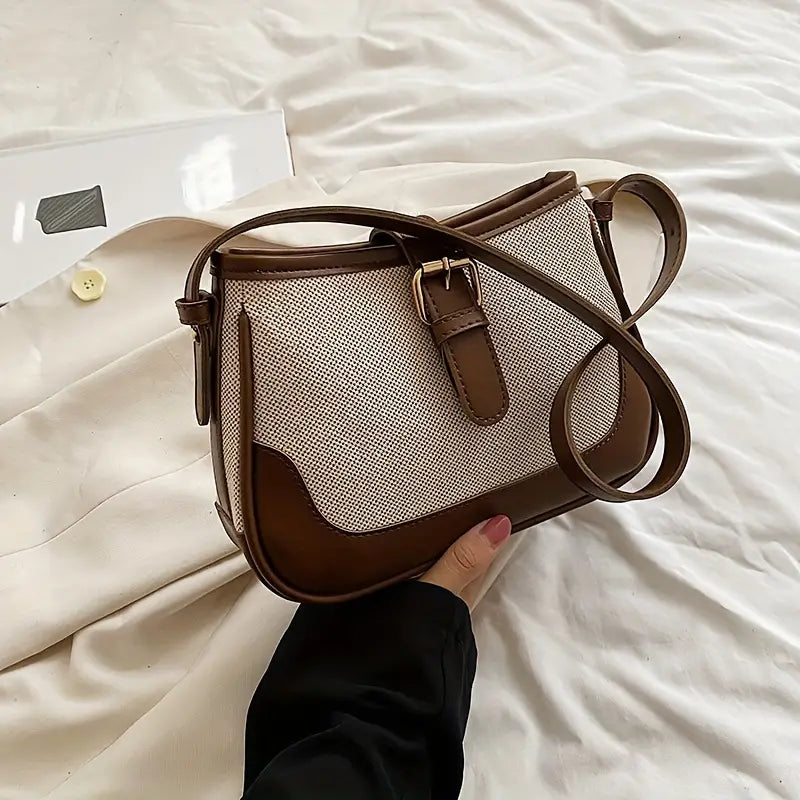 Clara | Women's Leather Colour-Block Crossbody Handbag