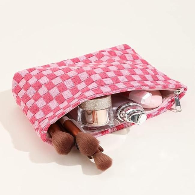 Emersyn | Checkered Aesthetic Cosmetic Makeup Bag