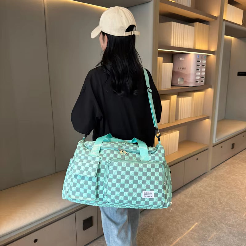 Isla | Large Checkerboard Weekender Overnight Travel Duffle Bag