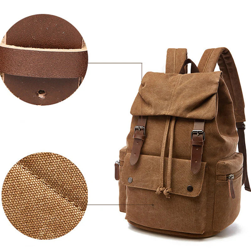 Harper | Vintage Canvas Drawstring Travel Laptop Backpack