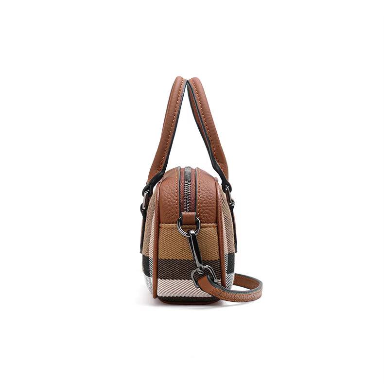 Lily | Vintage Plaid Canvas Crossbody Handbag