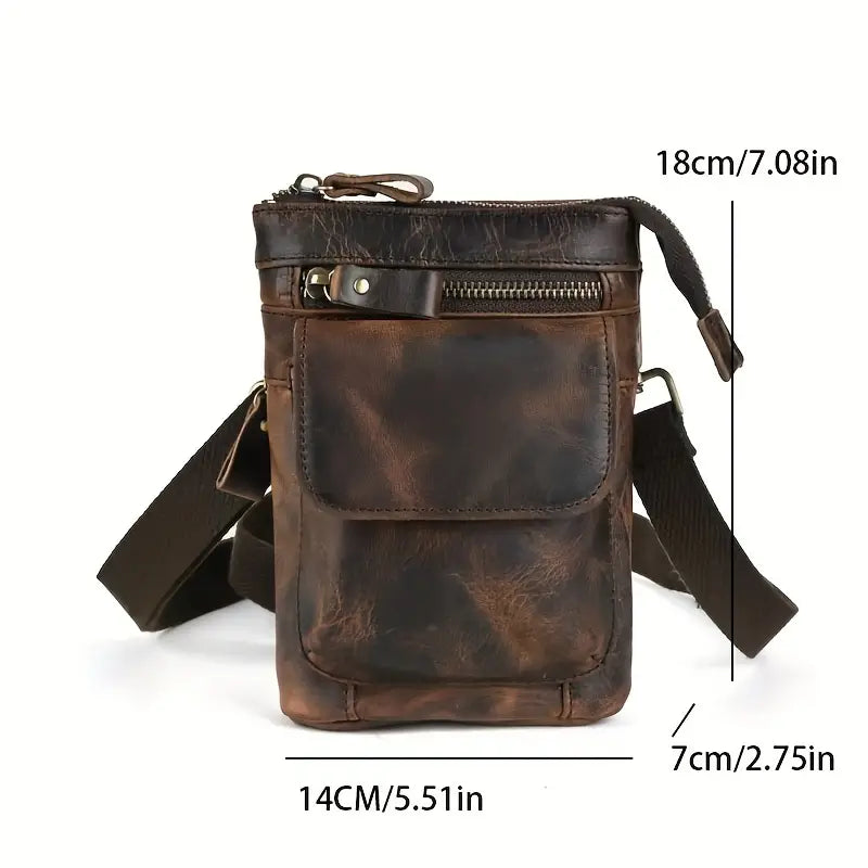 James | Retro Genuine Leather Small Crossbody Bag