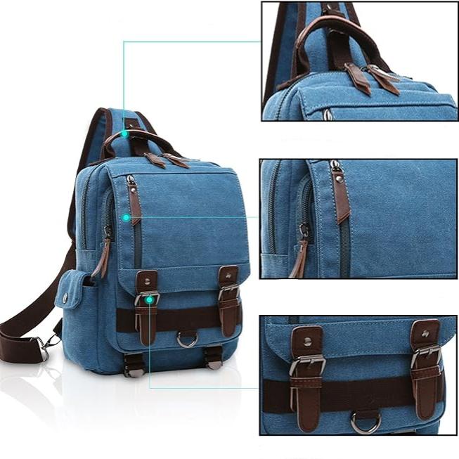 James | Large Retro Canvas Crossbody Sling Travel Bag