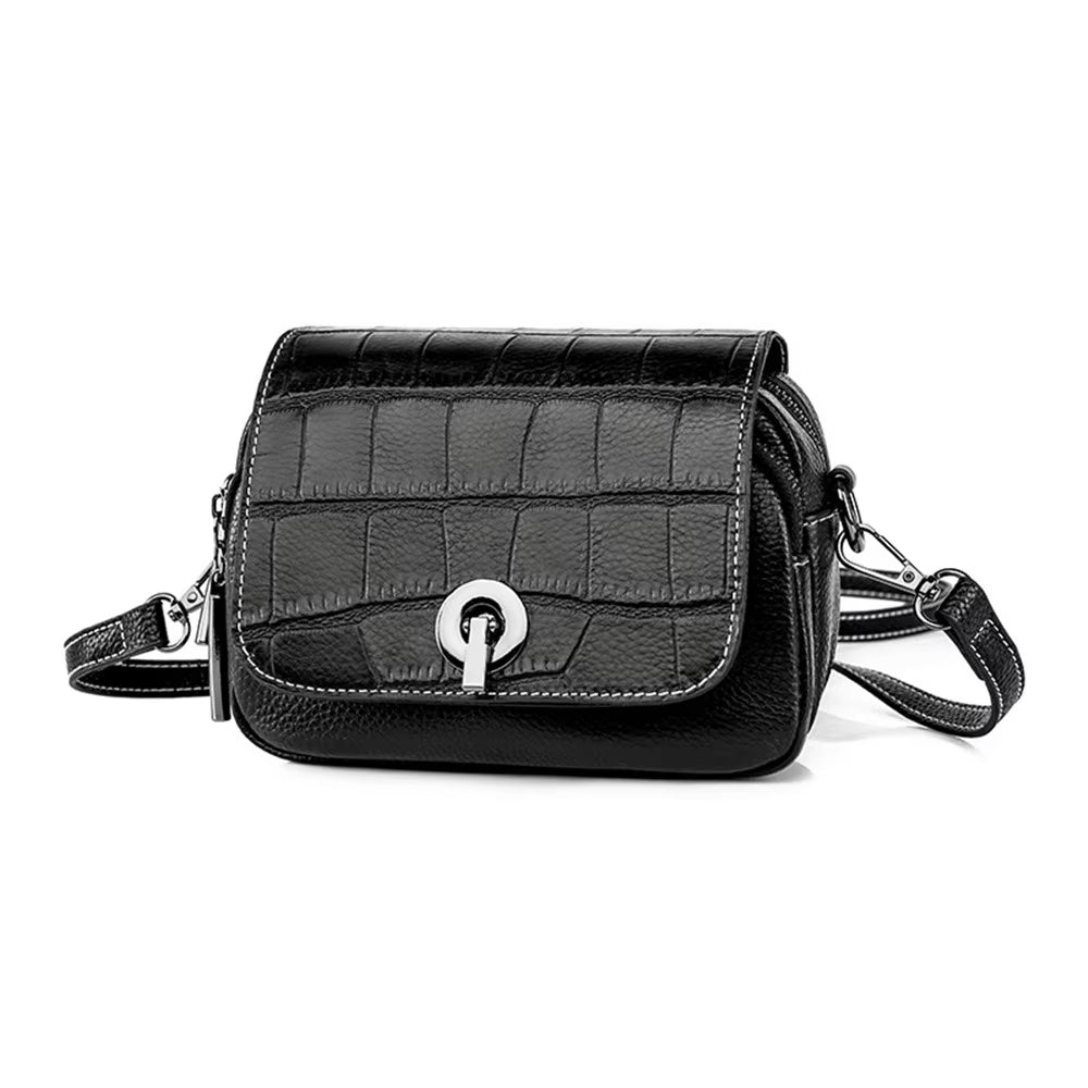 Mia | Croc-Pattern Leather Crossbody Mini Sling Bag