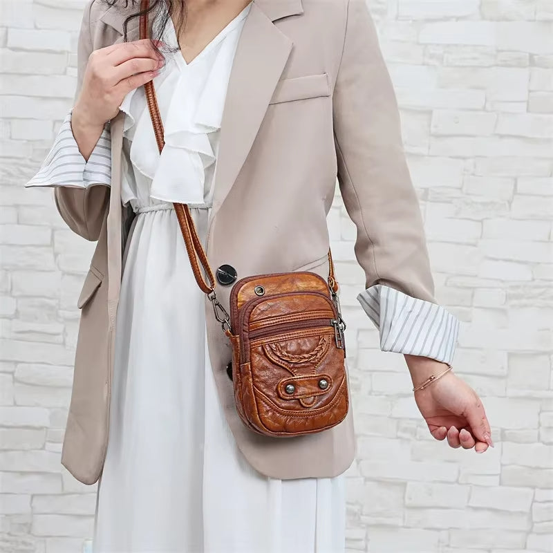 Amelia | Vintage Leather Small Crossbody Sling Bag