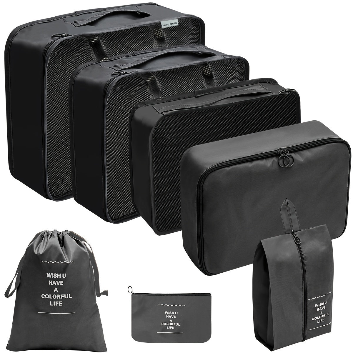 7-Piece Travel Packing Cubes Set