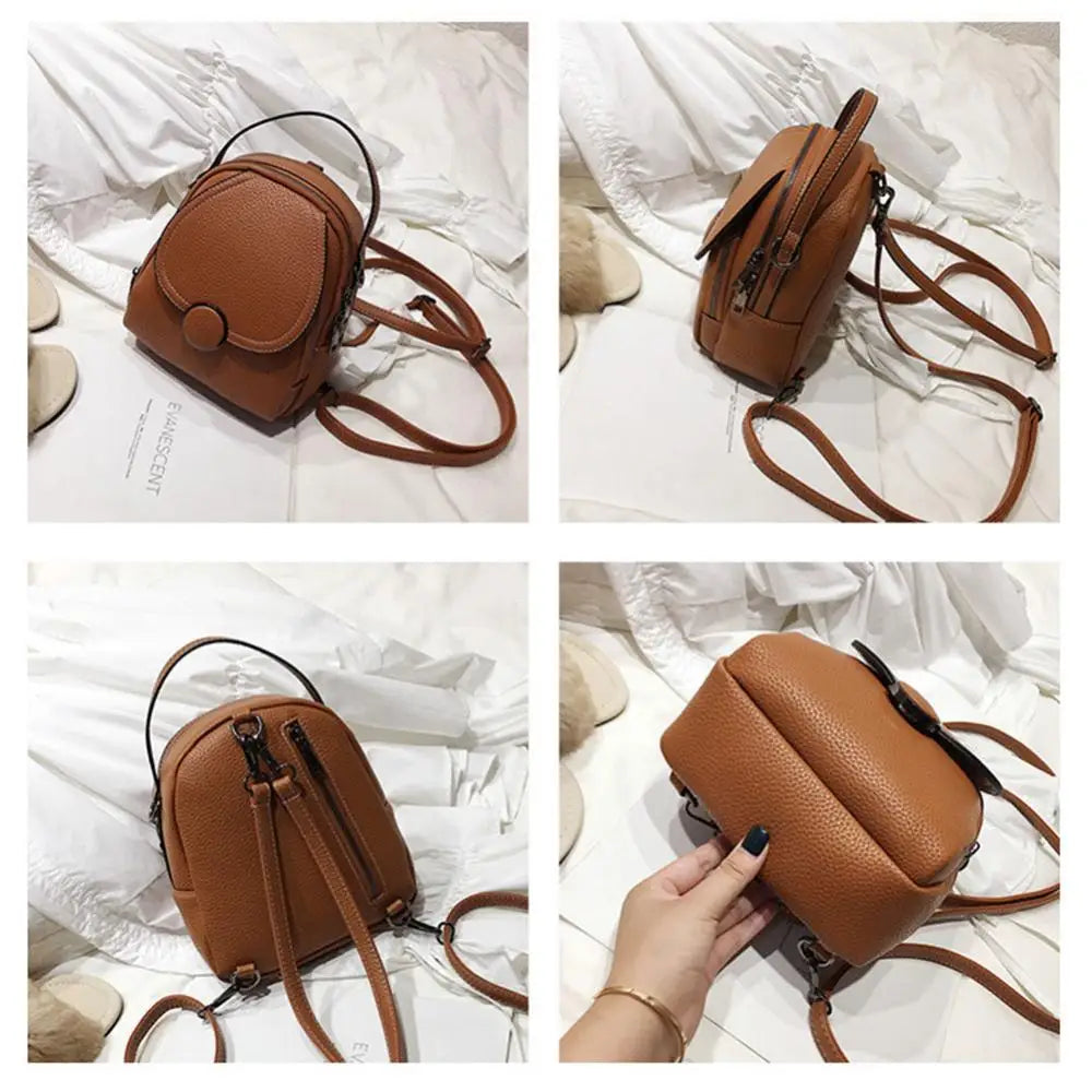 Ava | Mini Flap Leather Crossbody Sling Handbag Backpack with Top Handle